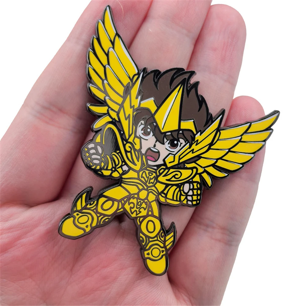 Anime Saint Seiya Sagittarius Gold Cloth Cosplay Costume Metal Badge Pin Alloy Brooch