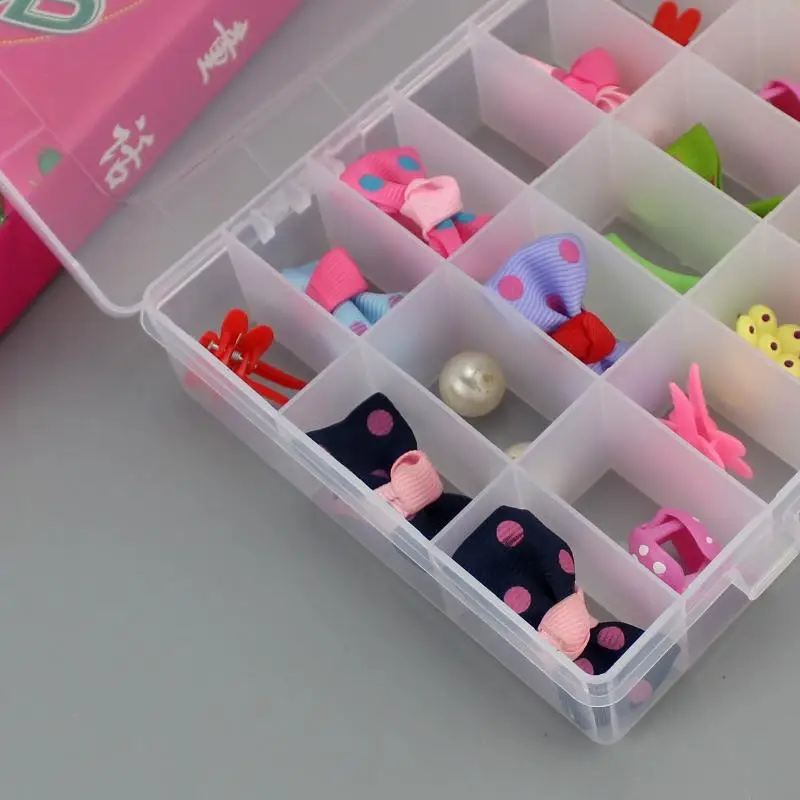 24 Grids Compartment Plastic Storage Box Jewelry Earring Box Bead Screw Container Home Storage Case Display Organizer Container