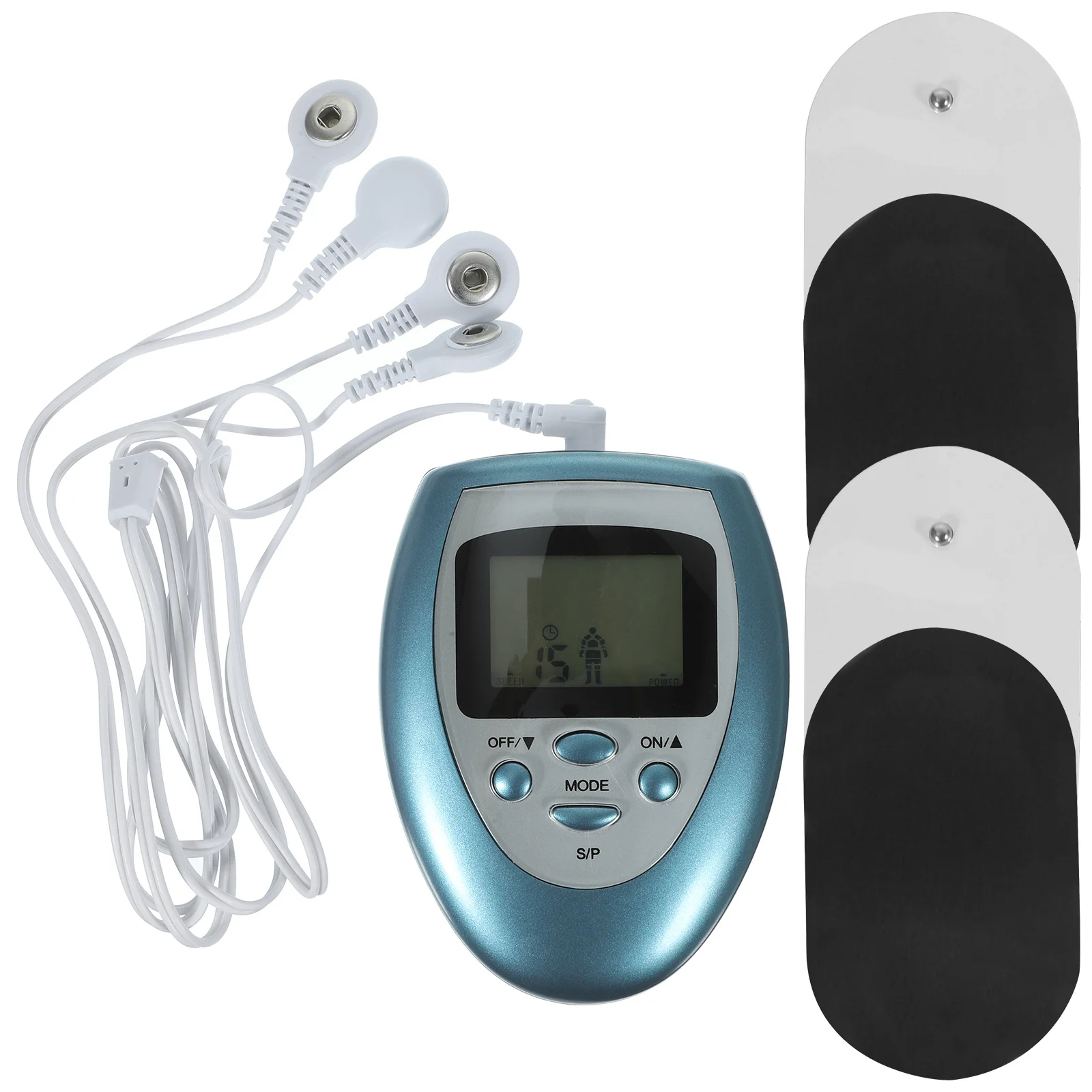 

Массажер для стимуляции мышц, 4 подушечки для талии, плеч, ног, облегчения боли в ногах, электрический портативный импульсный массажер