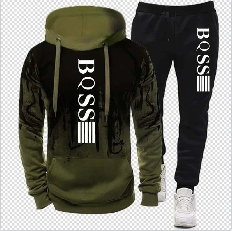 Winter hoodie set, pants, casual jogging clothes, sportswear, sportswear image 2