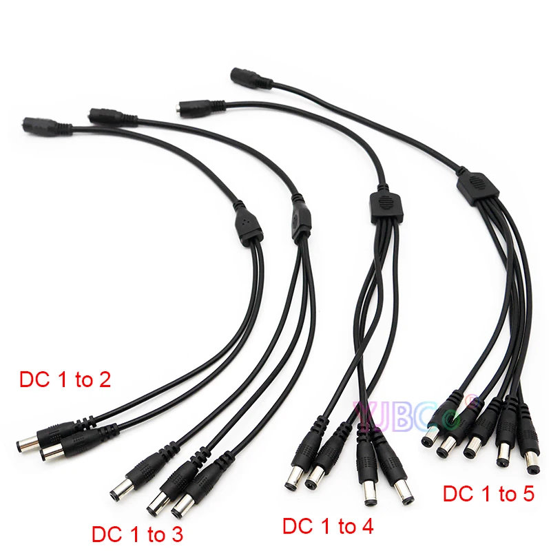 

10 шт., переходник-разветвитель шнура питания DC на 2/3/4/5 штекера