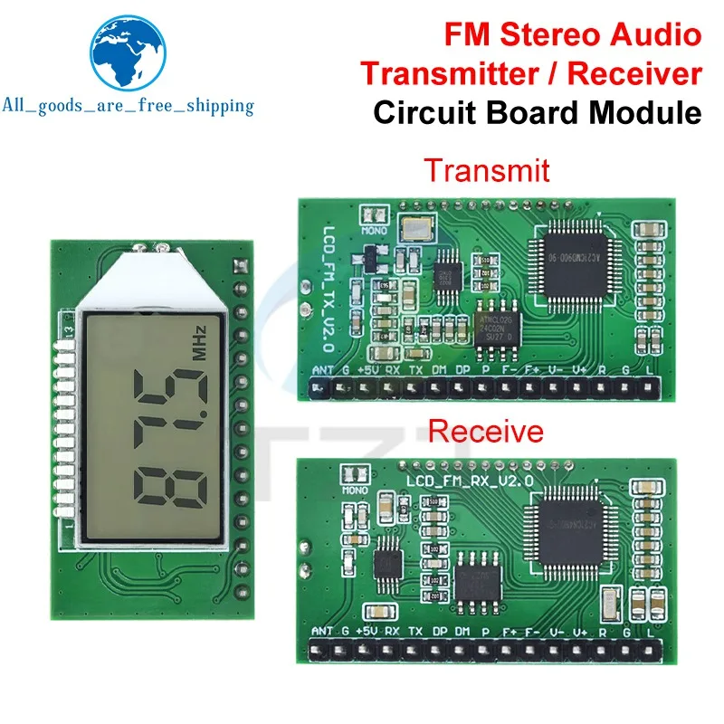 

87-108 МГц цифровой FM-приемник модуль радиопередатчик беспроводной микрофон стерео плата цифровой шумоподавление ЖК-дисплей