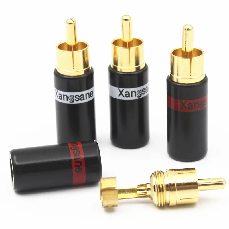 4pcs Xangsane/Elephant God, pure copper RCA lotus plug into the cable 6mm caliber, all kinds of audio plugs