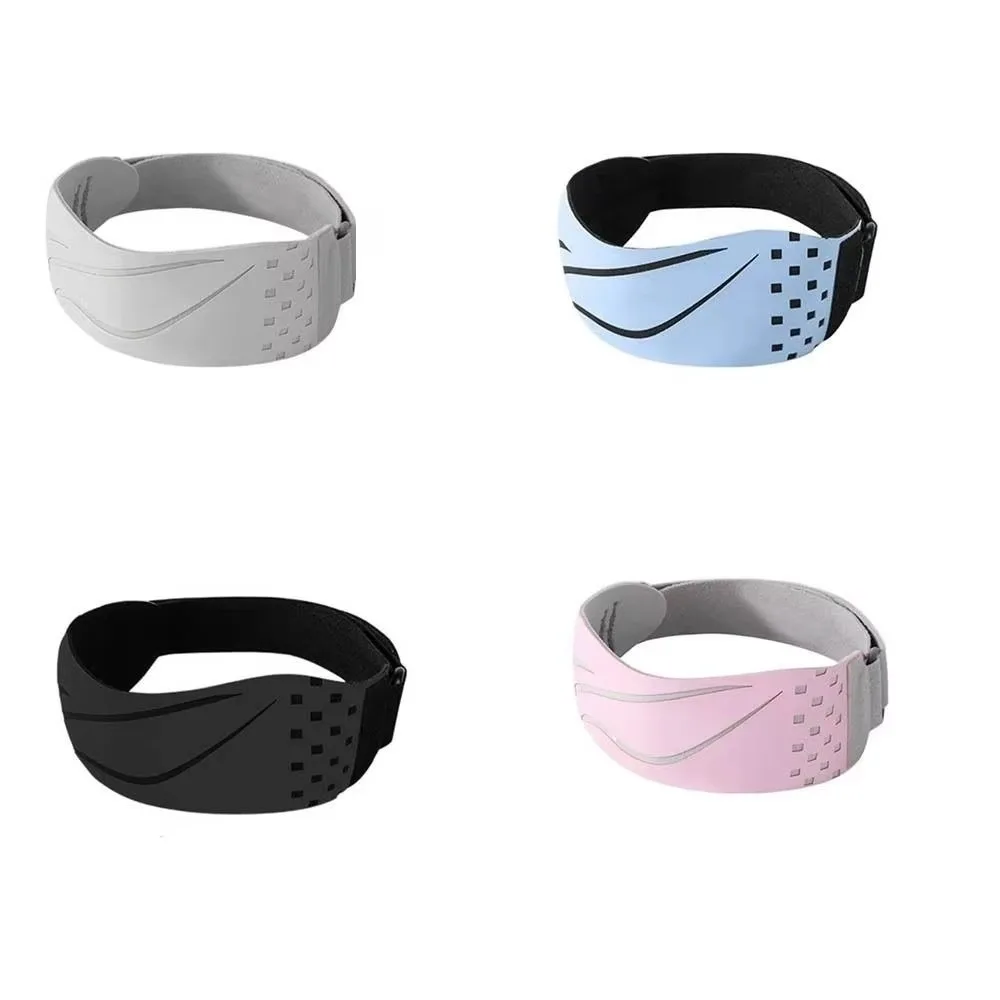 Cinto patelar ajustável respirável, absorção de choque, protetor de joelho de nylon, silicone, elastano, corrida