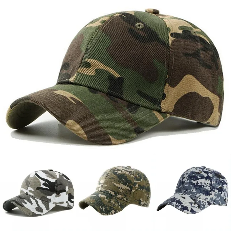 Men Women Summer Cotton Camouflage Printed Baseball Caps Sunhat Outdoor Unisex  Sports Adjustable Snapback Anti-UV Hat Visors