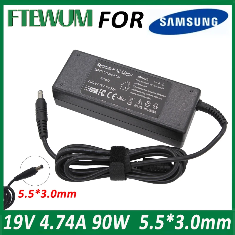 

19V 4.74A 90W 5.5x3.0mm Laptop Notebook Power Charger For Samsung AC R429 RV411 R428 RV415 RV420 RV515 R540 R510 R522 R530