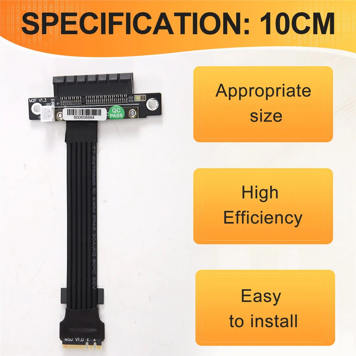 M.2 WiFi Key to PCIe 4.0 X4 Extension Cable Adapter SSD Riser for Laptop Notebook 4x PCI Express Card A