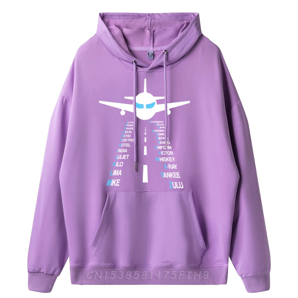 Pilot Phonetic Alphabet Cadet Airplane Oversized Hoodie Men Fall Graphic Pullover Hoodies Character