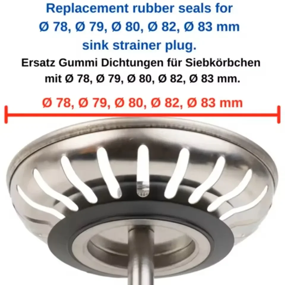5pcs Rubber Seal Washer Gasket For Basket Strainer Plug For Kitchen Bathroom Sink Drain Seal Gasket