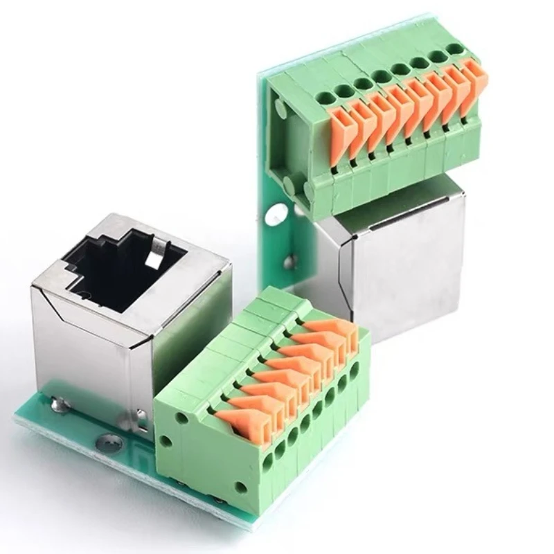 RJ45 Network Port Terminal Block Welding Free rj45 Data Adapter Board Wiring Harness Connector