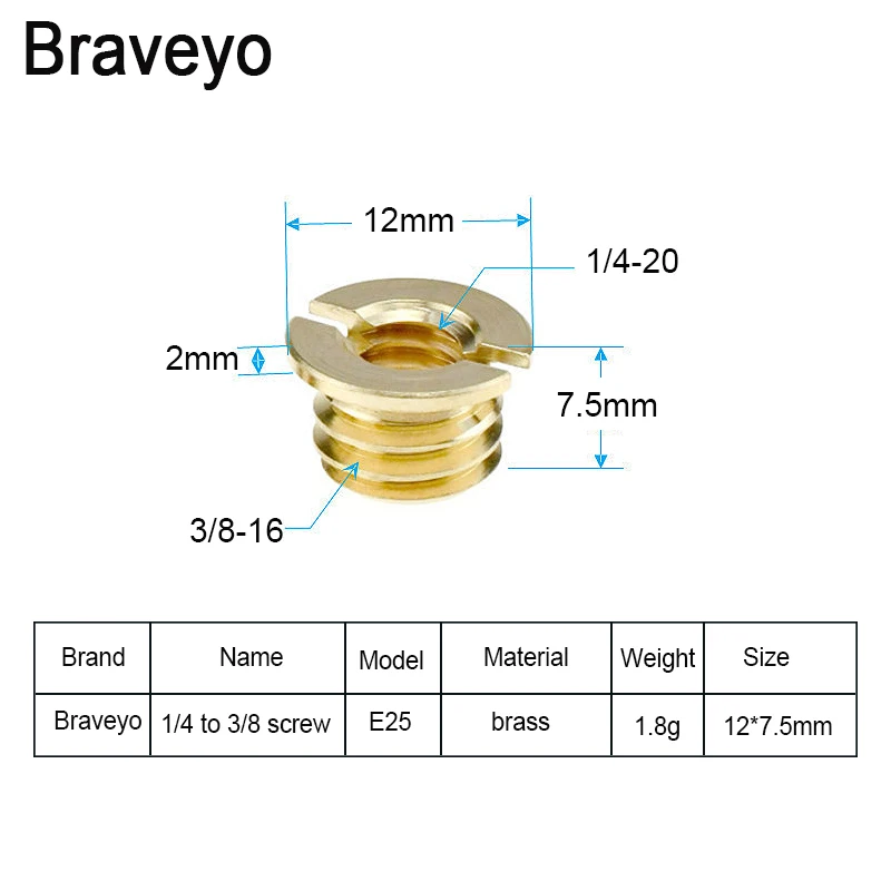 3/8 to M4 M5 M6 1/4 Conversion Screw Nut SLR Camera Tripod Quick Mount Plate Ballhead Mount Adapter Photography Accessories