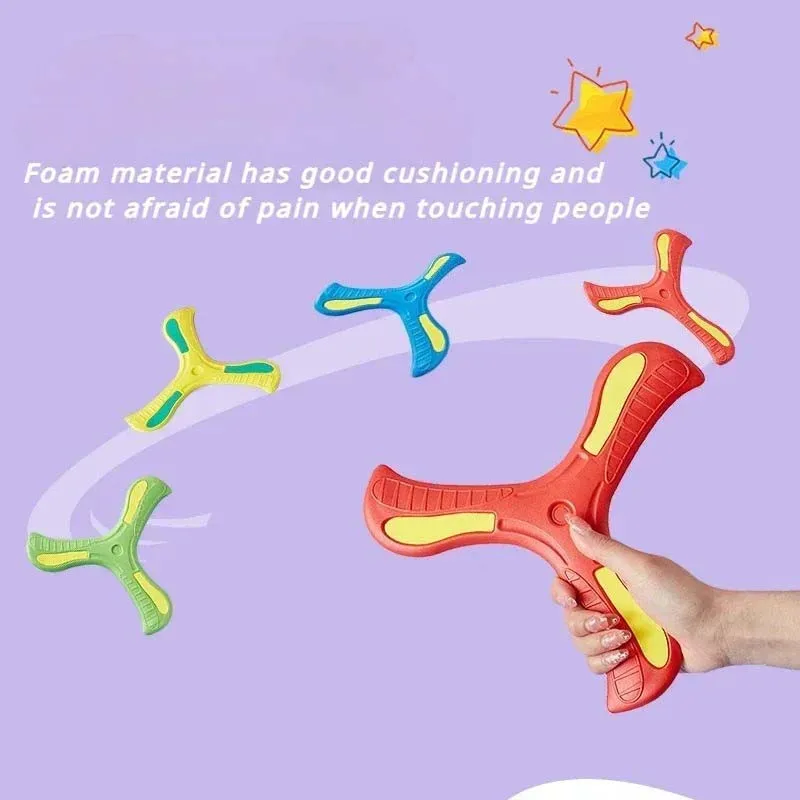 Children Boomerang Soft Three-leaf Cross Adult-kids Interactive Outdoor Toy Early Education Puzzle Decompression Gift