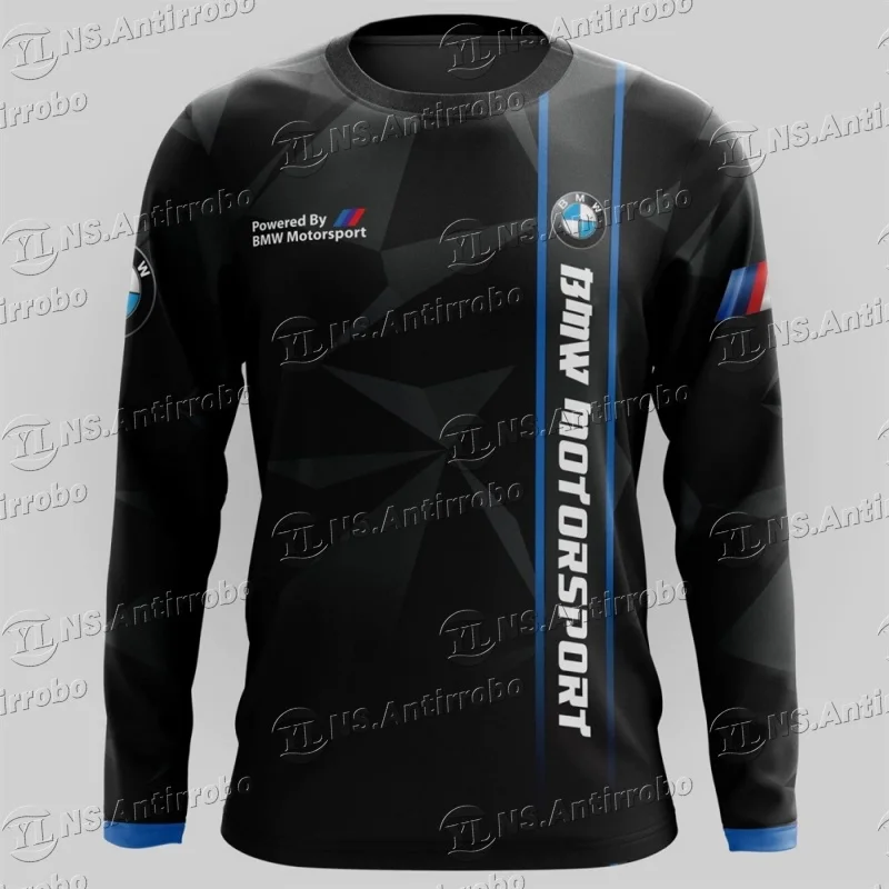 

Мотоциклы BMW Racing, автомобили, спортивные футболки с длинными рукавами и круглым вырезом, дышащая и быстросохнущая одежда для мужчин и женщин