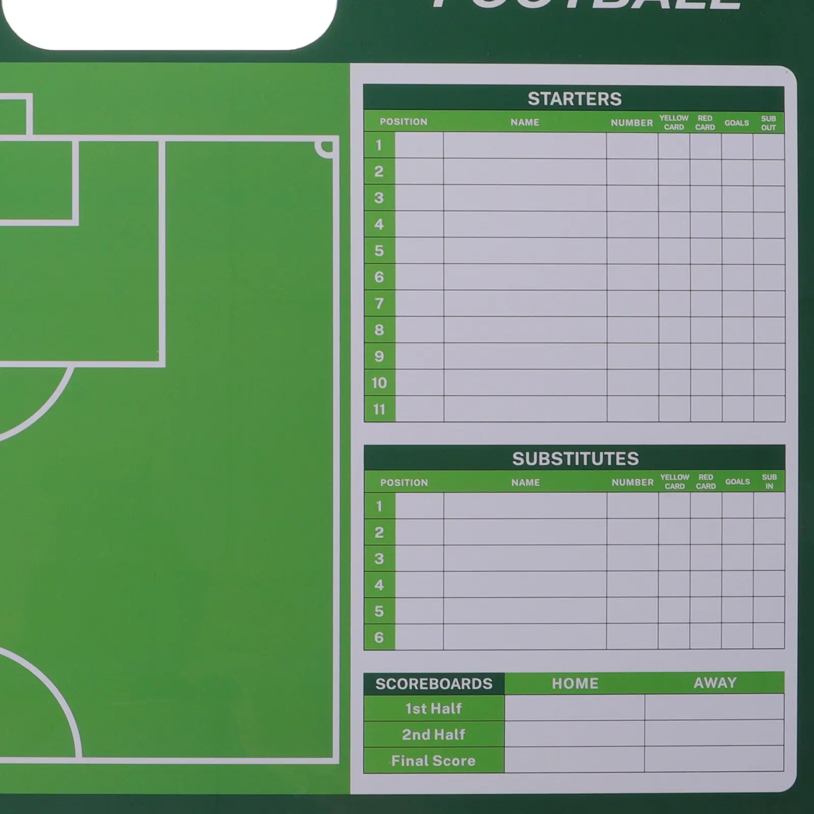 Heavy Duty PVC Sports Coaching Board – Reusable, Non-Bend, Portable Compact Training Whiteboard