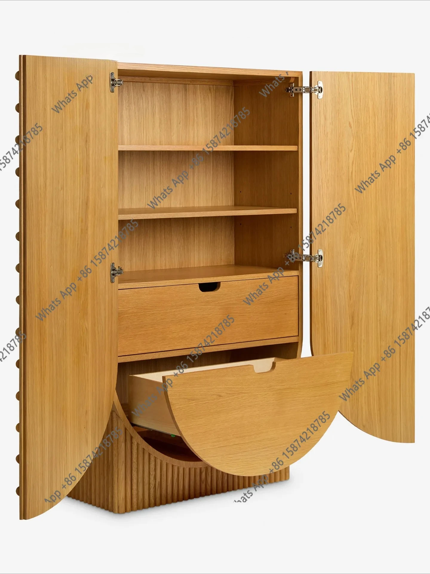 Zx Designer Second-hand Sideboard, Wall-wall-integrated Solid Wood Storage Cabinet, Light Luxury High-end Floor-to-ceiling Stora