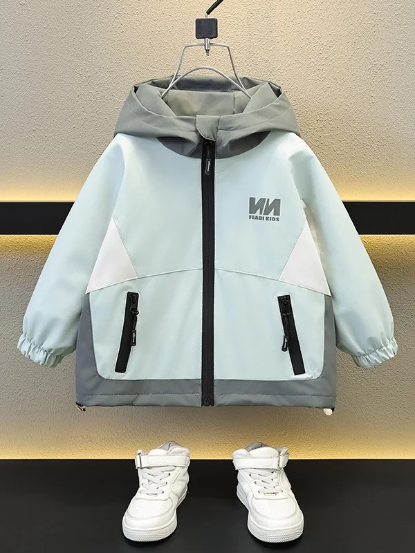 

Bla Outdoor Children's Windbreaker Coat Hooded Jaet Youth Trendy Outfit Baby Boys' Clothes Stand Fit Four Seasons Univ...
