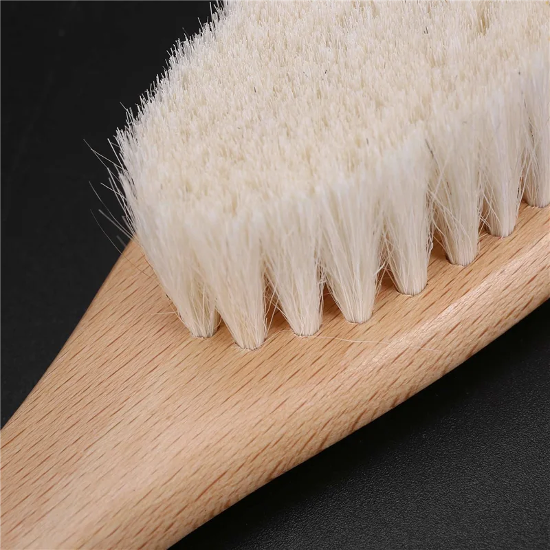 A005-3X مقبض خشبي تصفيف الشعر فرشاة الألياف الناعمة الحلاق الرقبة منفضة تنظيف إزالة فرشاة أدوات تصفيف الشعر