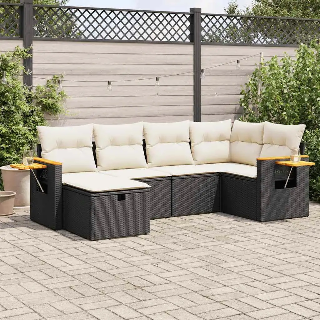 

Stylish Black and Cream Garden Sofa Set Outdoor Furniture Comfortable Seating for Patio Deck or Garden Use