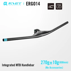 LEXON 자전거 일체형 핸들바, 탄소 섬유 상승 800mm -7 도, XC 핸들바, 원피스 모양의 MTB 플랫 바, 스템 자전거 부품