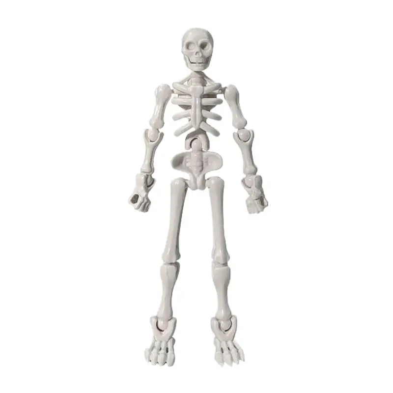 DIY Skeleton Figurines Plastic Posable Mini Skeletons with Movable Joints DIY Craft Human Shape Bones Haunted House Horror Props