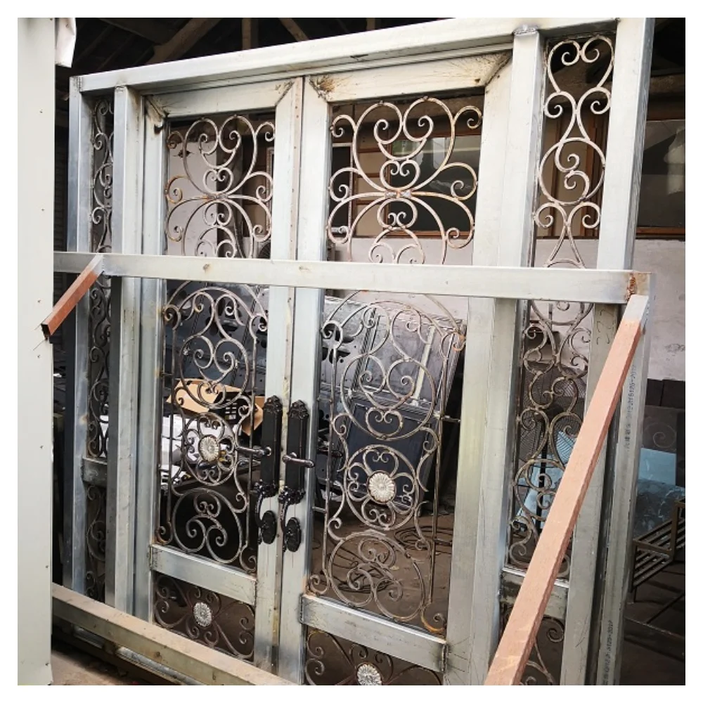 

Iron Door French Modern Simple Grill Front House Entrance Model Windows Design