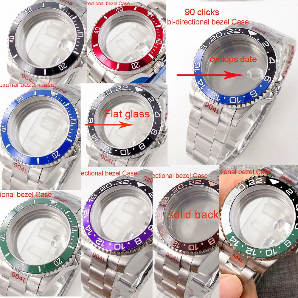 20ATM 40mm Sapphire Glass Bi-directional Bezel Case Fit NH34 NH35 NH36 ETA 2824 PT5000 movement