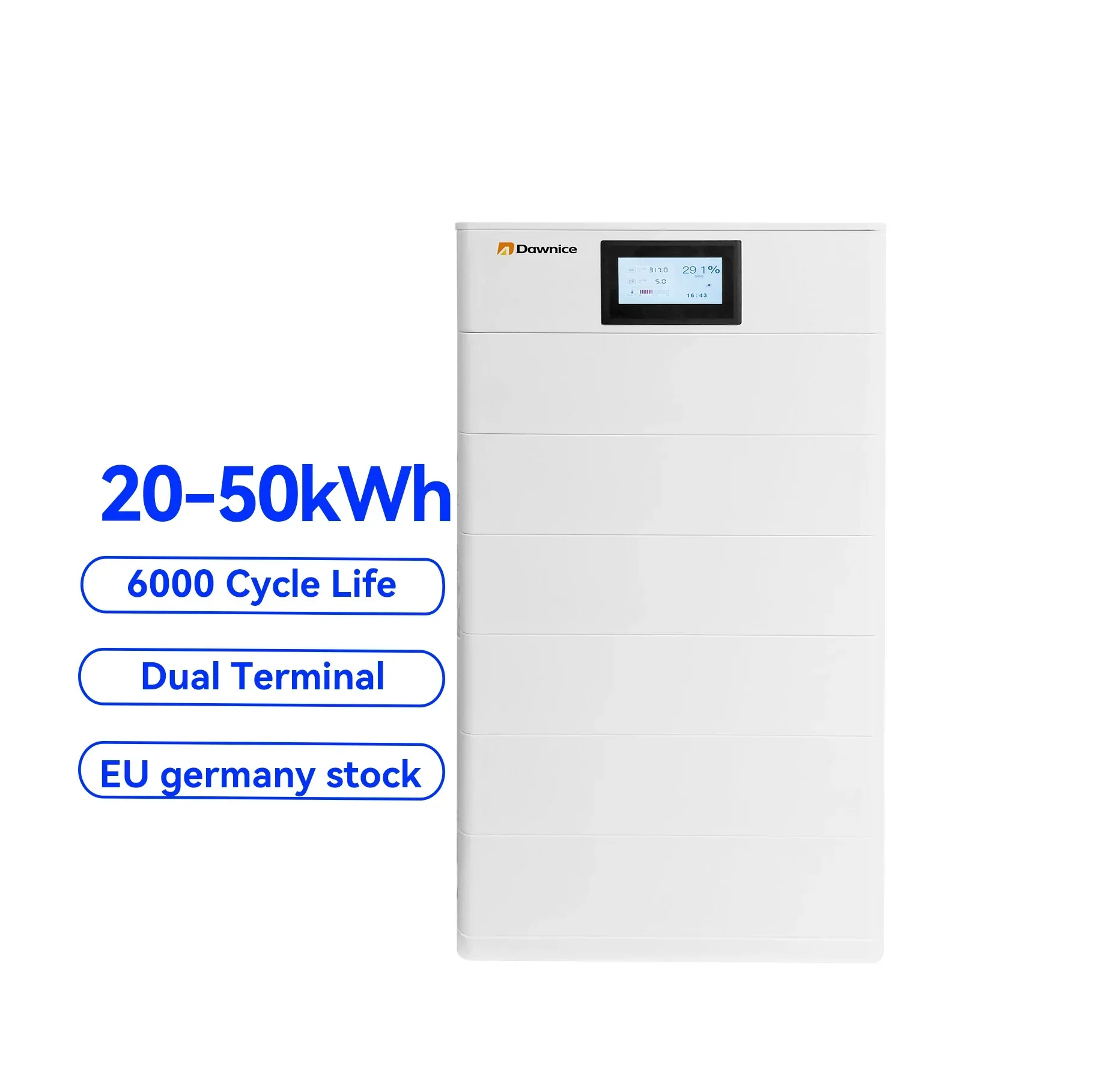 Dawnice 200ah 15kw 20 kw 20kw 25kw 30 kw 40kw 50kw Stack Energy Storage Lithium Battery All In One Integration For Household