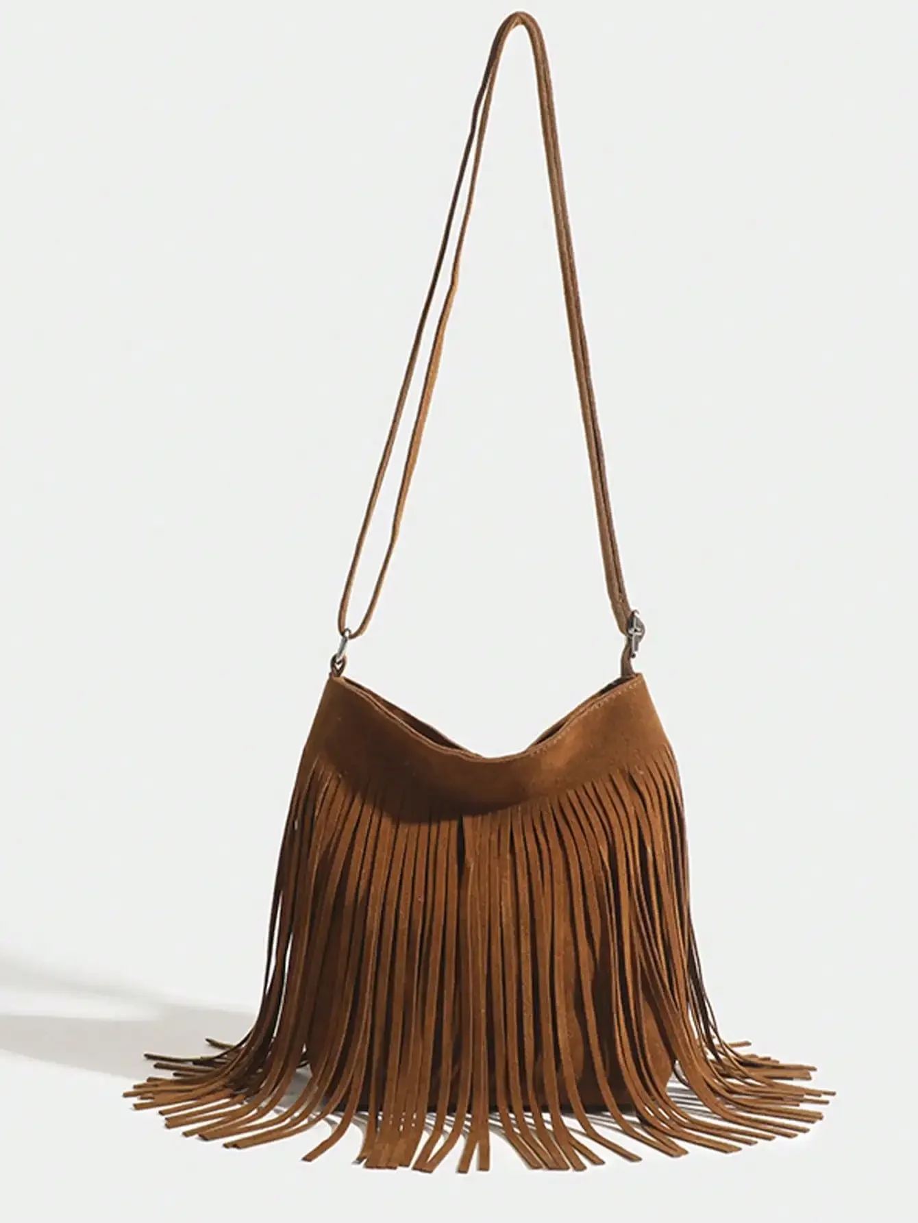 

New Retro Solid Color Tassel Women's Niche Phone Bag, Western And Hong Kong Style One Shoulder Diagonal Cross-Body Multi-Function Person