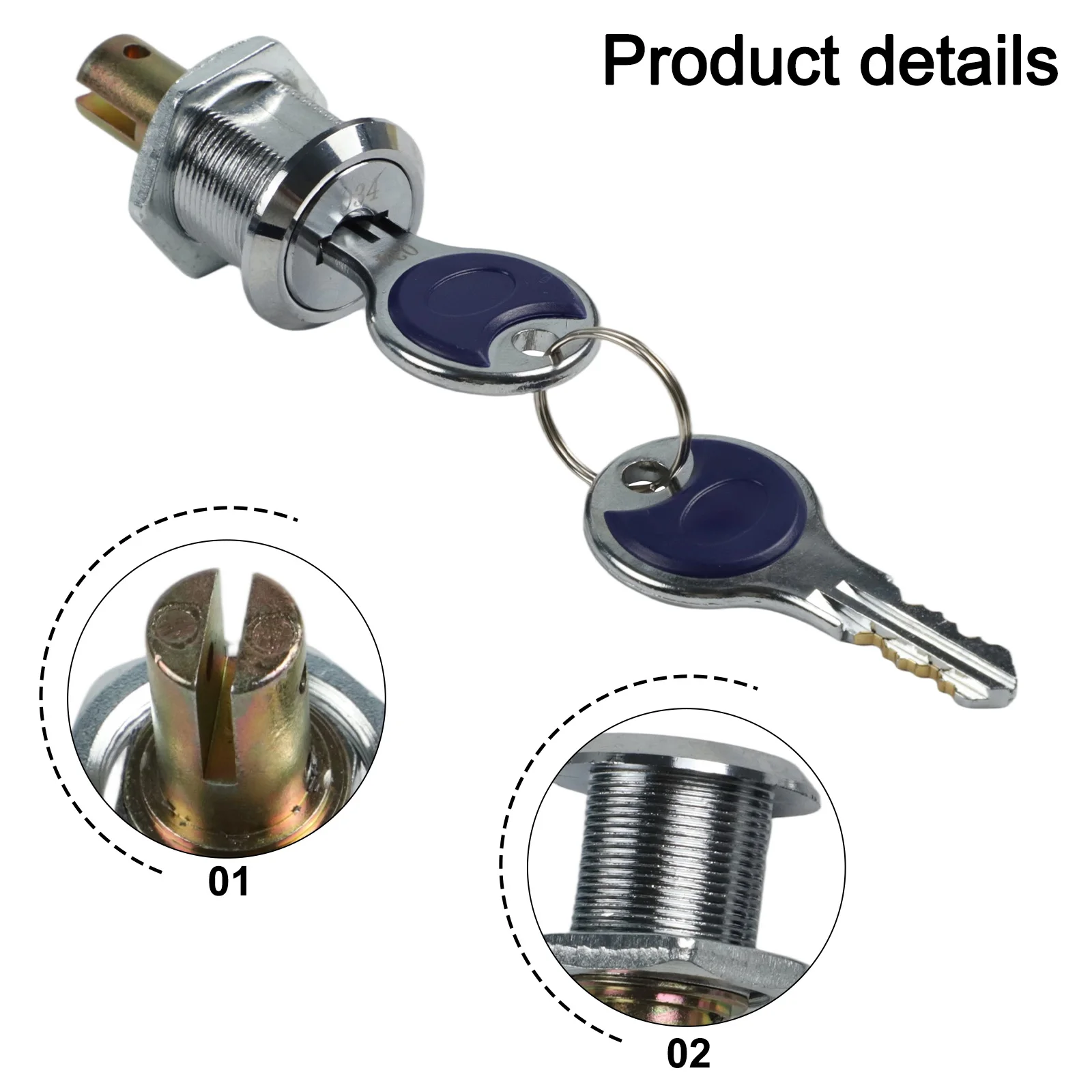 Tool Security Toolbox Lock 180 Rotation Multiple Key Locking Mechanism Key Lock Chrome Smooth Unlocking Mechanism