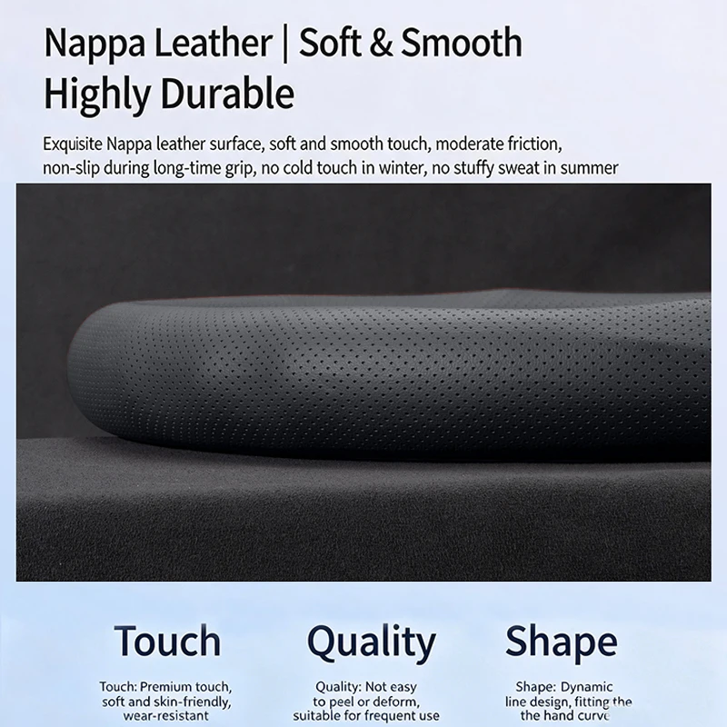 Suitable for Opel Insignia, Antara, Astra J/K, Zafira, Meriva, Vectra Nappa leather round steering wheel cover - view 5