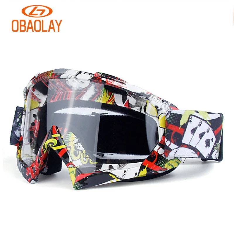 OBAOLAY Cycling Glasses Motorcycle Goggles Windproof Glasses Riding Ski  Clear Lens Motorbike Outdoor Sports Sun Glasses