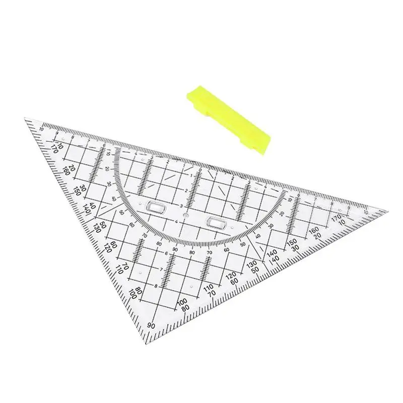 Drafting Tools Triangles 22cm Triangle Geometry Drawing Ruler Set Drawing Tool With Transparent Protractor For Geometry School