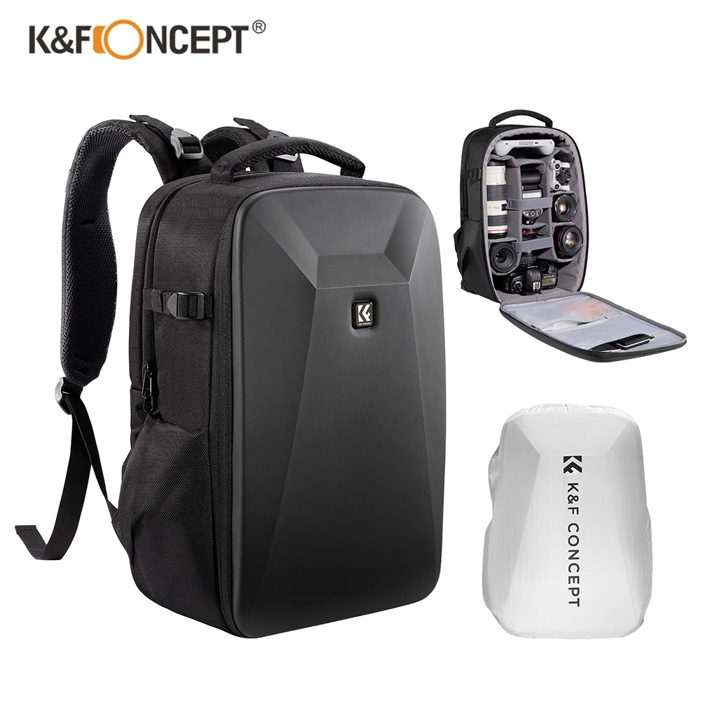 K&F CONCEPT 22L Plecak na aparat fotograficzny o dużej pojemności Torba podróżna na zewnątrz Torba na statyw Wodoodporna torba na aparat w osłonie przeciwdeszczowej
