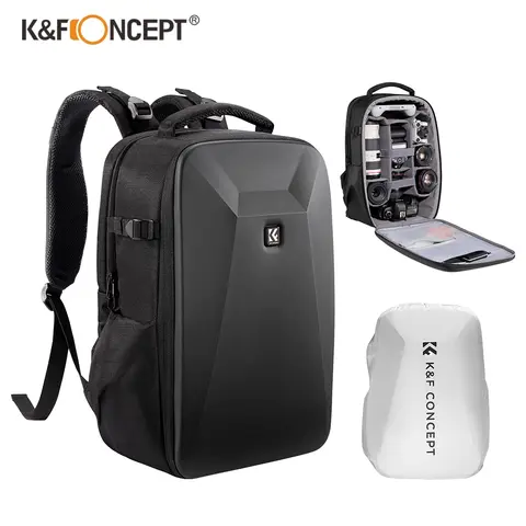 K&F CONCEPT 22L 대용량 카메라 배낭 야외 여행 사진 가방 레인 커버에 삼각대 방수 카메라 가방 운반