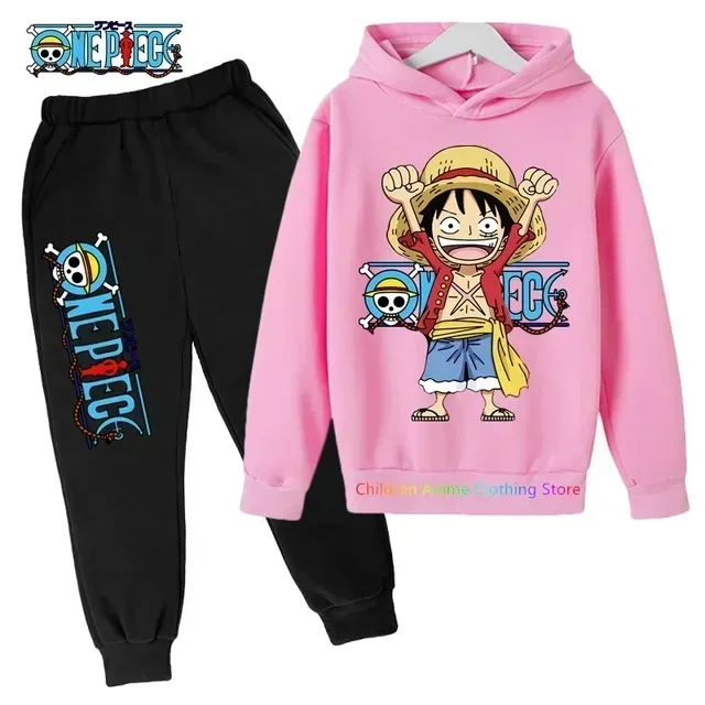 New Anime One Piece Hoodies Kids Fashion Luffy Pullover Oversized Hoodie Sweats Kids Hip Hop Coat Boys Clothing Sudaderas