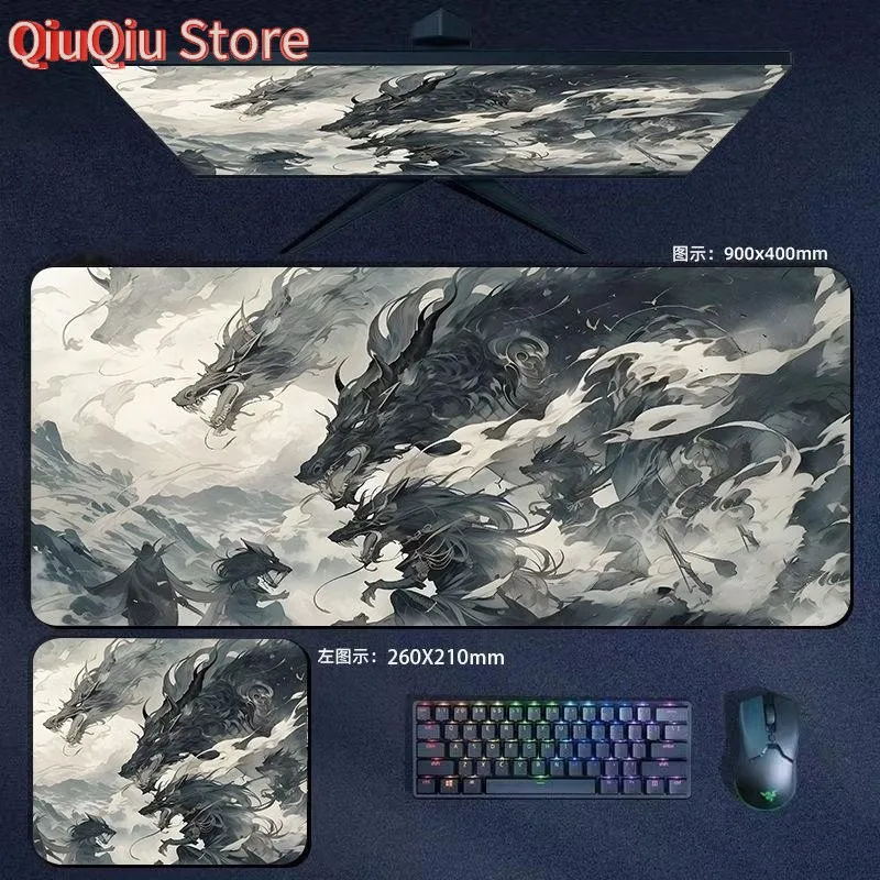 لوحة الماوس التنين الصيني أسطورة اضافية كبيرة سميكة لوحة مفاتيح الكمبيوتر حصيرة مكتبية 90*40/80*30/60*30/26*21 سنتيمتر مكتب الديكور ل Mar #5