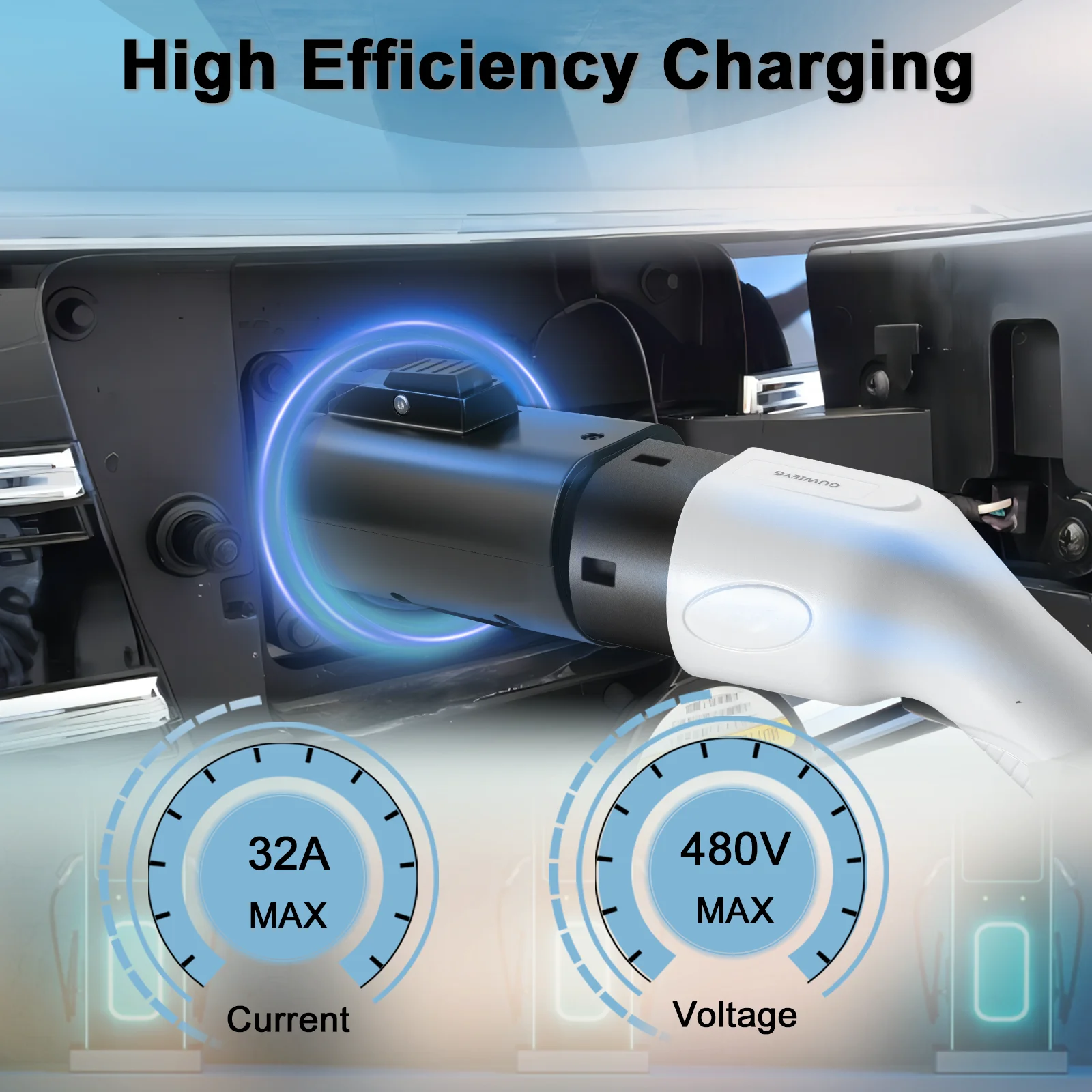 중국 자동차용 EV 충전기 어댑터, 타입 2 to GBT, 중국 표준 전기차 컨버터, 타입 2 to GBT, 32A, 7.2, 22KW