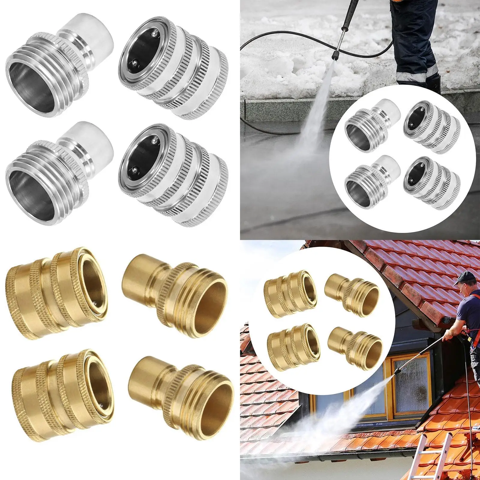 

4x Garden Hose Quick Connect 3/4 inch Wear Resistant Accessory Replacement