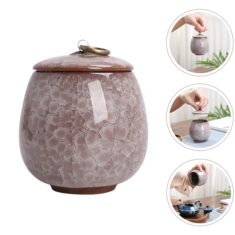 セラミックネイルディップパウダーボックス-アイスクラックパターン-多機能収納ジャー-マニキュア、お茶、キャンディ、ジュエリーホルダー用