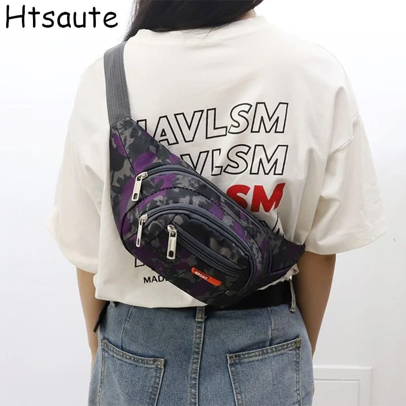 

Men Waist Fanny Packs Belt Sling Chest Bag Travel Multi-Pocket Fashion Sports Oxford Male Pouch Purse Bum Hip Bags New