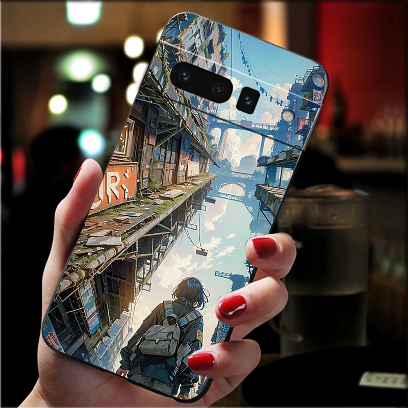 Telefoonhoesje voor Google Pixel 10 9 Pro XL 9A 8 7 6 Pro Pixel 8A 7A 6A Pixel 8 7 6 5 Japan stijlen Winkel Cherry