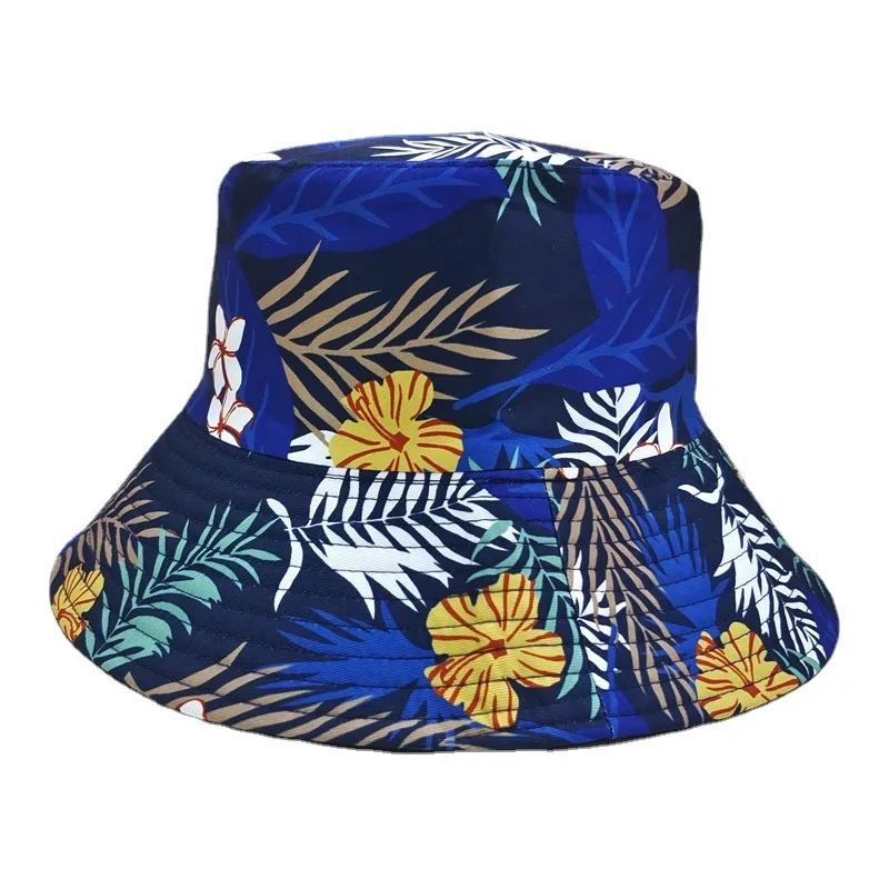 Bocca Big Visor Brim Bucket Hat Reversible Hawaii Hats Double Sides Embroidery Unisex Sun Fisherman Cap Summer Casual Hip Hop