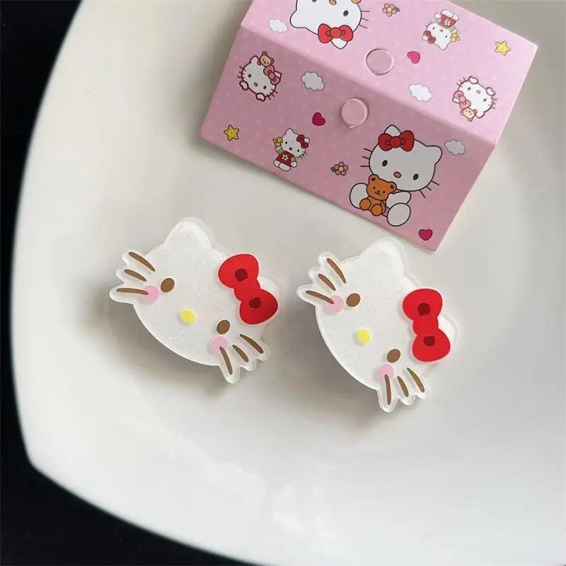 Sanrio Hello Kitty HairClips Kuromi Cinnamoroll Kawaii Kid Cartoon Barrettes Hair Hairpins Cute Girl Heart Accessories Gift