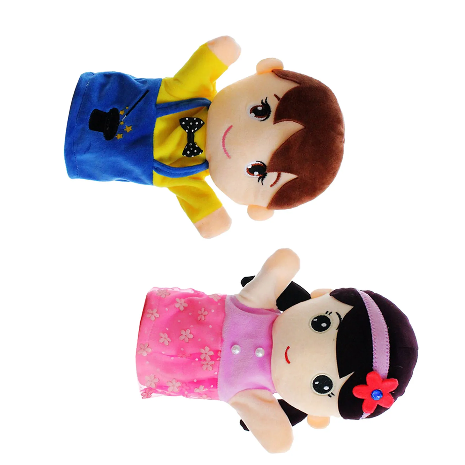 

2Pcs Hand Puppet Characters High-Grade Soft Cloth Material Gentle Comfortable Design for Kids Imagination Development Early