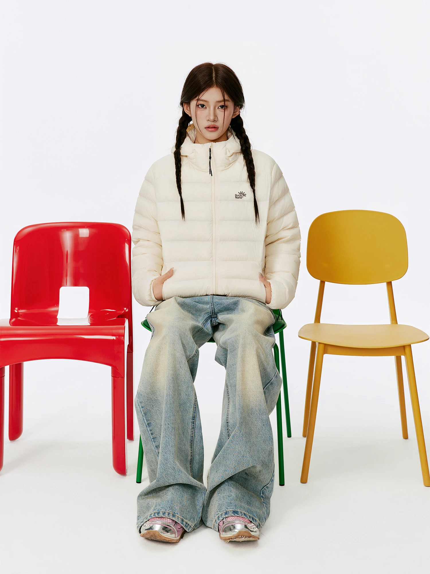 

Легкая женская пуховая куртка BURGENLAND90 прямого кроя в корейском стиле, зимний дизайн, модная, из нейлоновой ткани, теплая, с капюшоном