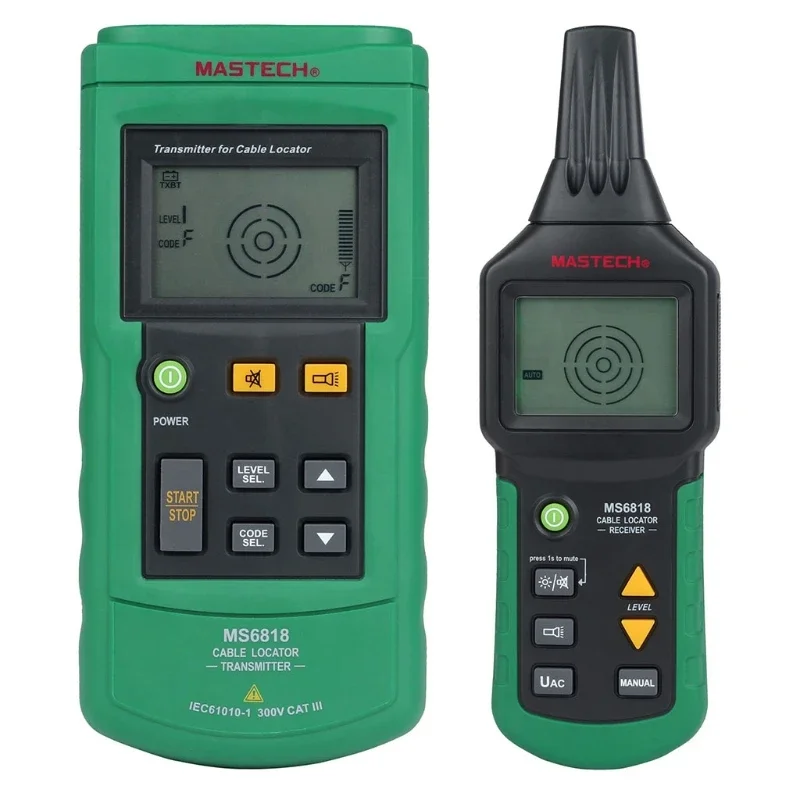 Mastech MS6818 Digital Wire Cable Tracker Transmitter Underground Cable Locator Electrical Line Detector