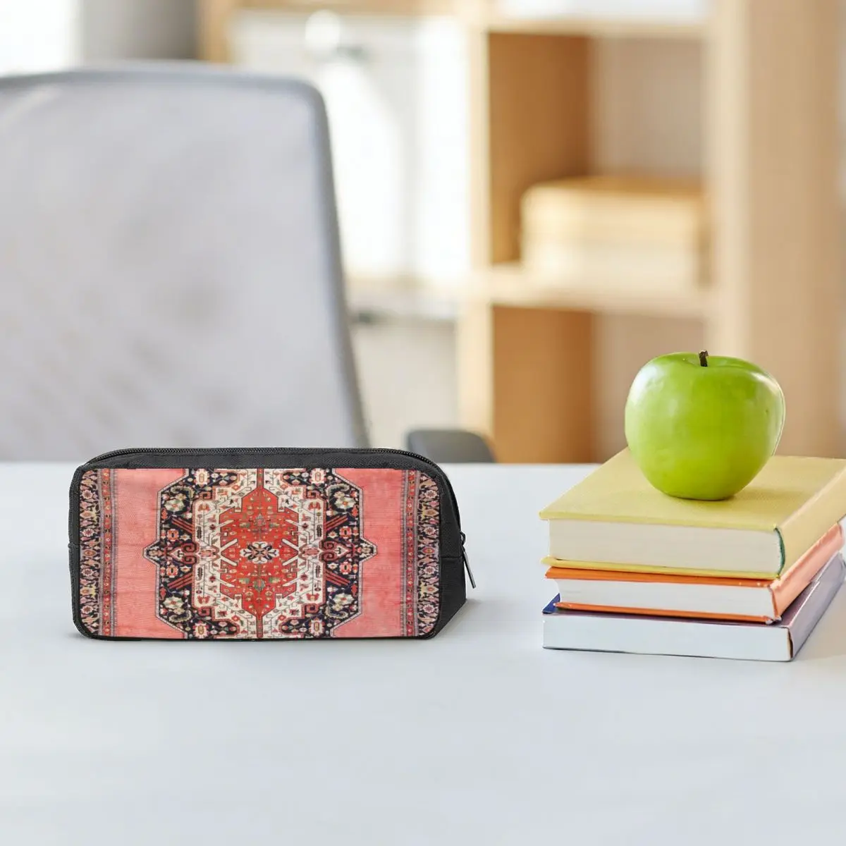 Estuche para lápices con estampado de alfombra persa antigua Silk Heriz, regalos para estudiantes, caja para lápices, bolsa para lápices, estuche grande para guardar lápices, soporte para lápices