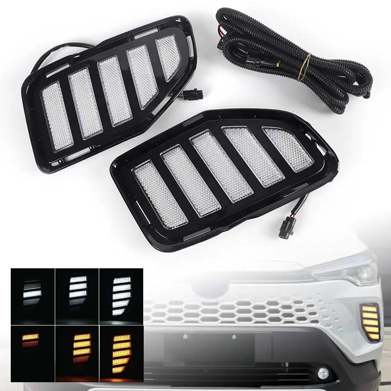 

Светодиодные дневные ходовые огни DRL с проводами, динамический указатель поворота, противотуманная фара, крышка для Toyota Corolla Cross 2024 2025 12 В