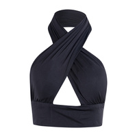 Women's Y2K Criss Cross Bustier Halter Sleeveless Wrap Front Sexy Backless Cami Crop Top Slim Fit Crop Tank Tops Streetwear