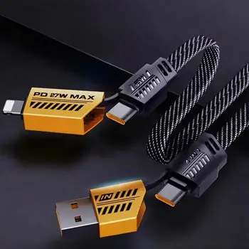 4 in 1 高速充電データケーブル多機能 1M 65W Type-C 27W 高速複数のデバイスと互換性のある充電データケーブル